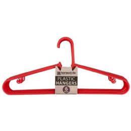 36 pieces 6 Pack Red Plastic Clothes Hangers - Hangers