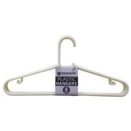 36 pieces 6 Pack Ivory Plastic Clothes Hangers - Hangers