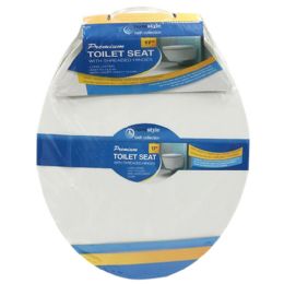 6 of 17in Plastic  Toilet Seat White