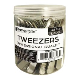 4 pieces 48pcs Tweezers In Jar - Scissors and Tweezers