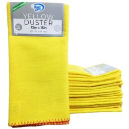 72 Wholesale 3pk Yellow Dusters 13in X 15in
