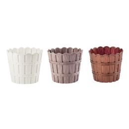 24 pieces 3000ml Plastic Bamboo Style Flowerpot - Garden Planters and Pots