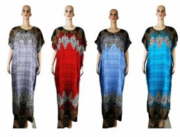 96 Pieces Women's Patterned Short Sleeve Dress - Womens Sundresses & Fashion