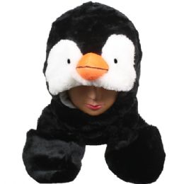 36 of Plush Penguin Beanie Hat & Paws Mittens