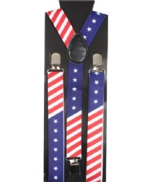 36 Pieces USA Flag Kid Suspenders - Suspenders