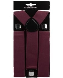 36 Pieces Dark Purple 1.5 Inch Wide Suspenders - Suspenders