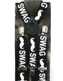 36 Pieces Swag Mustache Pattern Kid Suspender - Suspenders