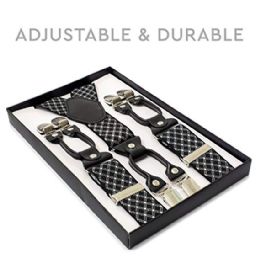 12 of Black And White Stripe Ab Suspenders