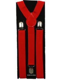 36 Pieces Red Adult Suspender - Suspenders