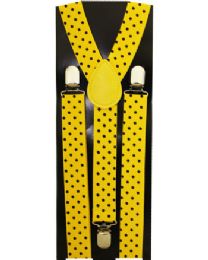 36 Pieces Yellow Dotted Suspender - Suspenders