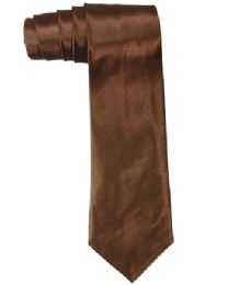 36 Pieces Wide Plain Brown Tie - Neckties