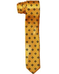 36 of Yellow Cross Patterned Slim Tie