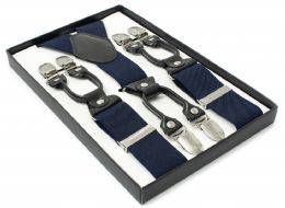 12 of Navy Blue Suspenders With SiX-Clip For Adults