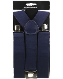 36 of Dark Blue 1.5 Inch Wide Suspenders