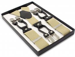12 of Khaki Suspenders With SiX-Clip For Adults