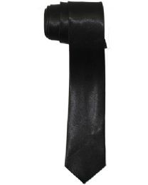 36 of Plain Solid Black Slim Tie