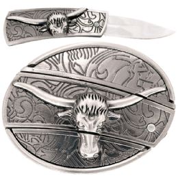 36 of Long Horns Bull Knife Belt Buckle