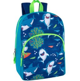 24 Pieces 15 Inch Character Shark Backpacks - Backpacks 15" or Less