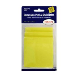 48 pieces Eclips Sticky Notes 3 Pk Neon Yellow Astd Colors Blistered Card - Sticky Note & Notepads