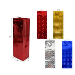 144 Wholesale 4.3"x4.3"x15" Laser Wine Bag