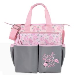 12 Pieces Baby Essentials 3 In 1 Pink Baby Girl Themed Diaper Bag - Baby Diaper Bag