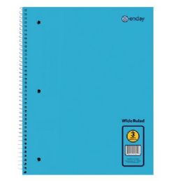 36 pieces Spiral Notebook 3-Subject W/r 120 Ct., Blue - Notebooks