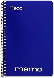 72 pieces Memo Book Poly Cover Side Bound Spiral 4" X 6" 70 Ct., Blue - Notebooks