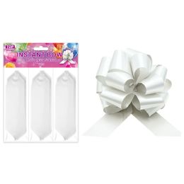 24 Wholesale 3 Piece Instant Gift Bow - Silver Only