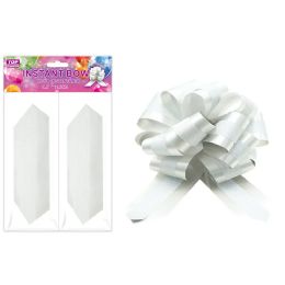 24 Wholesale 2 Piece Instant Gift Bow - Silver Only