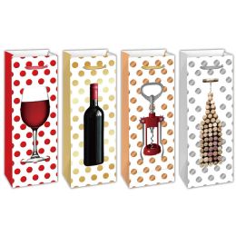 144 Pieces Fancy Wine Bag - Gift Bags Hologram