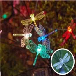 12 Pieces 1pc 8-Head Solar Garden Stake With Led Lights Dragonfly - Garden Decor