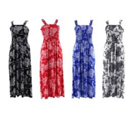 12 Pieces Women's Floral Print Summer Dress - Womens Sundresses & Fashion