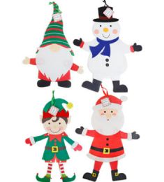 36 Wholesale Christmas Felt Jointed Hanging Decorations
