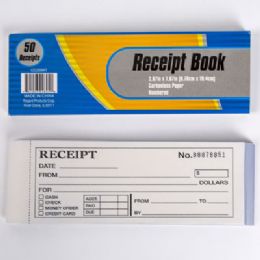 48 pieces Receipt Book Numbered 50ct 2.67 X 7.67in Carbonless Paper Perforated - Receipt book