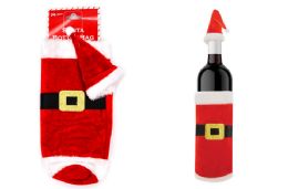 24 Pieces Christmas Plush Santa Bottle Bag - Christmas Gift Bags and Boxes