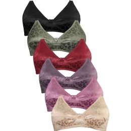 288 Pieces Mamia Ladies No Wire No Pad Jacqurd Bra B Cup Assorted Sizes - Womens Bras And Bra Sets