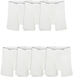 Mix Brands Men's White Cotton Boxer Brief Underwear Assorted Sizes