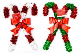 24 Wholesale Christmas Candy Cane Tinsel Wall Decor