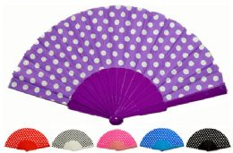 24 Pieces Polka Dot Folding Fan - Costumes & Accessories