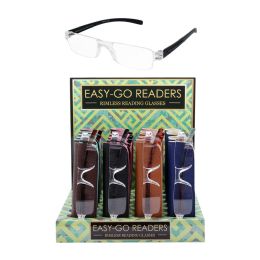 24 Pieces Rimless Reading Glasses | 24 Pcs Per Display - Reading Glasses