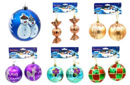 24 Wholesale 2 Pack Christmas Ball Ornaments