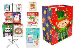216 Pieces Christmas Gift Bag Assortment With Free Rack - Christmas Gift Bags and Boxes