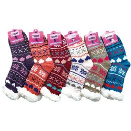 12 Pieces Lady's Socks - Womens Fuzzy Socks