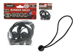 144 Pieces 5 Piece Bungee Balls5 Piece 9"l X 4mm Thick Rugged Nylon Bungee Balls In Black - Bungee Cords