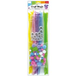 24 of 116ct Diy Creativity Kit 24s Stems PoM-Pom Googly Eyes Paste