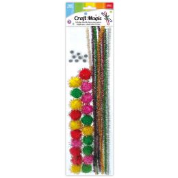 24 of 38ct Diy Creativity Kit 24s Stems PoM-Pom Googly Eyes