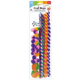 24 of 37ct Diy Creativity Kit 24s Stems PoM-Pom Googly Eyes
