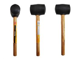 24 Pieces 323g/11.39oz 10.4"l Rubber Mallets With Wood Handle In Black And Brown - Hammers