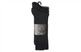 120 Pairs Men's Ribbed Dress Sock In Black - Mens Dress Sock