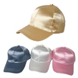 24 Wholesale Silky Metallic Ladies Cap With Slide Buckle
